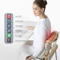 Jinkairui Neck Massage Pillow Electrical Cervical Traction Massager Wormwood Hot Compress Relief Back Shoulder Pain Body Health