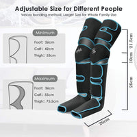 Foot air pressure leg massager promotes blood circulation, body massager, muscle relaxation, lymphatic drainage device 360°