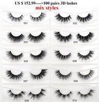 30/40/100/pairs Visofree Mink Eyelashes with Tray No Box Handmade Natural False Eyelashes Full Strip Lashes Reusable Long lashes