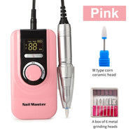 Portable Rechargeable Electric Nail Drill Machine 35000rpm Professional Manicure Drill Machine Art Ceramic Nail Drill Bits 803