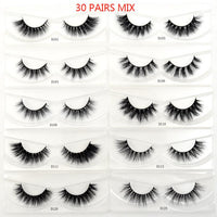 30/40/100/pairs Visofree Mink Eyelashes with Tray No Box Handmade Natural False Eyelashes Full Strip Lashes Reusable Long lashes