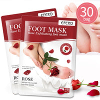 EFERO 30Pair Exfoliating Foot Masks Pedicure Socks Exfoliation for Feet Mask Peel Dead Skin Remover Calluses Whitening Foot Mask