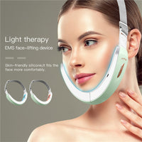 CkeyiN Face Massager V-Face Lifting Belt LED Photon EMS Massage Shaping Slimming Double Chin Reducer V-Line Chin Cheek Lift Up