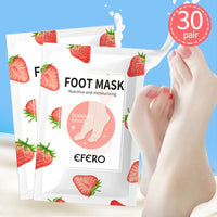 EFERO 30Pair Exfoliating Foot Masks Pedicure Socks Exfoliation for Feet Mask Peel Dead Skin Remover Calluses Whitening Foot Mask