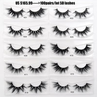 30/40/100/pairs Visofree Mink Eyelashes with Tray No Box Handmade Natural False Eyelashes Full Strip Lashes Reusable Long lashes