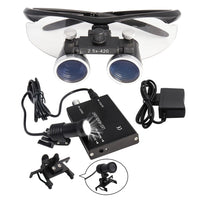 Dental Loupe Dental Lab Medical Loupe Dental Magnifier Binocular 3.5/2.5X Headlight Dentists Headlamp 5W Cloth Case