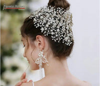 AMANDA NOVIAS - Original Headpieces Classic Silver Rhinestone Wedding Bridal Tiara Free Shipping