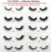 30/40/100/pairs Visofree Mink Eyelashes with Tray No Box Handmade Natural False Eyelashes Full Strip Lashes Reusable Long lashes