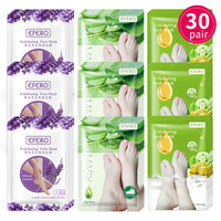 EFERO 30Pair Exfoliating Foot Masks Pedicure Socks Exfoliation for Feet Mask Peel Dead Skin Remover Calluses Whitening Foot Mask