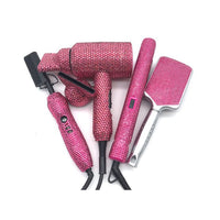 4 Piece Hair Tools Set Crystal Hair Pressing Hot Comb Hair Blow Dryer Set  Bling Hot Tools Set for Hair Stylist