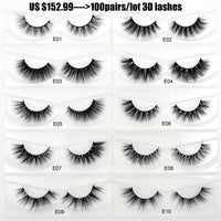 30/40/100/pairs Visofree Mink Eyelashes with Tray No Box Handmade Natural False Eyelashes Full Strip Lashes Reusable Long lashes