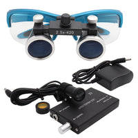 Dental Loupe Dental Lab Medical Loupe Dental Magnifier Binocular 3.5/2.5X Headlight Dentists Headlamp 5W Cloth Case