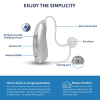 R95 Rechargeable Digital Hearing Aids Bluetooth Mini OE Ear Sound Amplifier Enhancer Wireless Hearing Aids Ear Care for Elderly