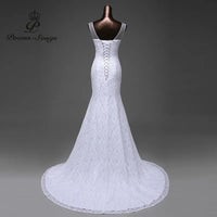 POEMSSONG - Original Hot Sale Free Shipping Elegant Beautiful Lace Flowers Mermaid Wedding Dress  Vestidos De Noi