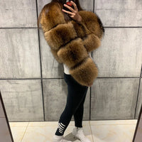 HAINING LEATHER FUR FACTORY OUTLETS - Original Raccoon Fur Coat Women Real Fur Coat Natural Raccoon Fur Coat Long Sleeve