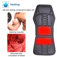 KLASVSA Electric  Heating Vibrating Back Massager Chair In Car Home Office Lumbar Neck Mattress Pain Relief LED  remote control