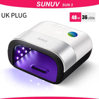 SUNUV SUN3 uv lamp for Nail Dryer Machine 48W UV Lamp For gel polish Curing UV Nail With Motion sensing LCD Display dry nails