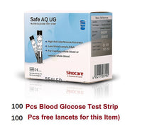 Sinocare 2in1 Safe AQ UG Blood Glucose Uric Acid Meter Test Strips for Diabetes Gout Pregnant Parents Glucometer(only strips)