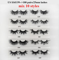 30/40/100/pairs Visofree Mink Eyelashes with Tray No Box Handmade Natural False Eyelashes Full Strip Lashes Reusable Long lashes