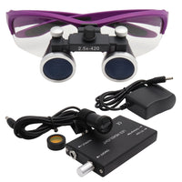 Dental Loupe Dental Lab Medical Loupe Dental Magnifier Binocular 3.5/2.5X Headlight Dentists Headlamp 5W Cloth Case