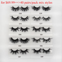 30/40/100/pairs Visofree Mink Eyelashes with Tray No Box Handmade Natural False Eyelashes Full Strip Lashes Reusable Long lashes