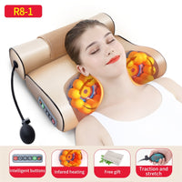 Jinkairui Neck Massage Pillow Electrical Cervical Traction Massager Wormwood Hot Compress Relief Back Shoulder Pain Body Health