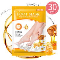 EFERO 30Pair Exfoliating Foot Masks Pedicure Socks Exfoliation for Feet Mask Peel Dead Skin Remover Calluses Whitening Foot Mask