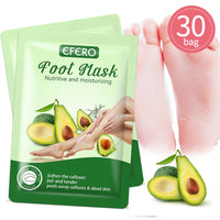 EFERO 30Pair Exfoliating Foot Masks Pedicure Socks Exfoliation for Feet Mask Peel Dead Skin Remover Calluses Whitening Foot Mask