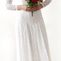 BLUSHFASHION - Original Champagne Rustic Wedding Dress #1182