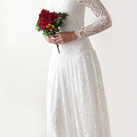 BLUSHFASHION - Original Champagne Rustic Wedding Dress #1182