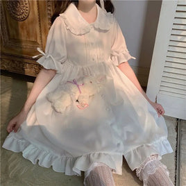 White Princess Puff Sleeve Dress