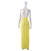 Summertime Fine Textured Cross Strap Maxi Dress