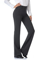 Tapata Women's 28''/30''/32''/34'' Stretchy Bootcut Dress Pants with Pockets Tall, Petite, Regular for Office Work Business Large Long Charcoal