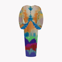 Abstract Paintsplat Pleated Dress