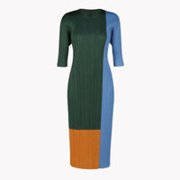 Color Block Pleated Dress