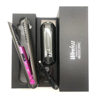 Flat Iron Mini 2 IN 1 Roller USB 4800mah Wireless Hair Straightener with Charging Base Portable Cordless Curler Dry and Wet Uses