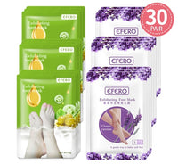 EFERO 30Pair Exfoliating Foot Masks Pedicure Socks Exfoliation for Feet Mask Peel Dead Skin Remover Calluses Whitening Foot Mask