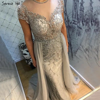 SERENE HILL - Original Dubai Crystal Short Sleeve Evening Dresses Design 2021 Luxury Mermaid Sexy Formal Dress Serene Hill LA60960