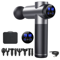 New Massage Gun Massager LCD Screen 99Gears 8Heads Electric Fascia Gun for Neck Foot Body Massager