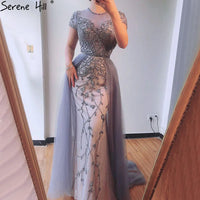 SERENE HILL - Original Dubai Crystal Short Sleeve Evening Dresses Design 2021 Luxury Mermaid Sexy Formal Dress Serene Hill LA60960