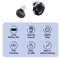 Hearing Aid Rechargeable Intelligent Hearing Aids Sound Amplifier Low Noise One Click Adjustable Tone Hearing Device For Elderly