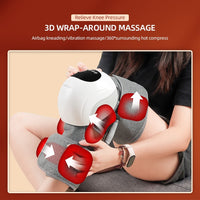 3D Hot Compress Knee Relaxing Massager Legs Airbag Kneading Massage Heating Vibration Relieve Joint Pain Stiffness Arthritis