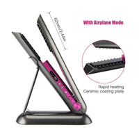 Flat Iron Mini 2 IN 1 Roller USB 4800mah Wireless Hair Straightener with Charging Base Portable Cordless Curler Dry and Wet Uses