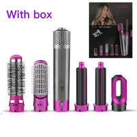 Professional 5 in 1 Hair Dryer And Straightener Brush Hair Curling Iron Heating Comb Hair Styler Detachable Smoothing Brush Kit