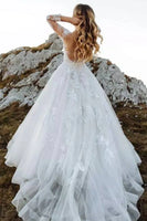 "Enchanting Abernathy Illusion Lace A-Line Tulle Wedding Dress - Your Dream Gown Awaits!"