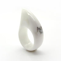 Shark Ring - White Fossil Stone