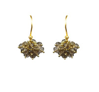 Smoky Topaz Cluster Vermeil Earrings