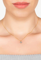 Pisa Mini Teardrop Necklace Gold Blue Topaz