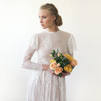 BLUSHFASHION - Original Woodland Vintage Lace Wedding Dress #1206