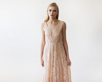 BLUSHFASHION - Original Blush Pink Sleeveless Lace I Gown #1150